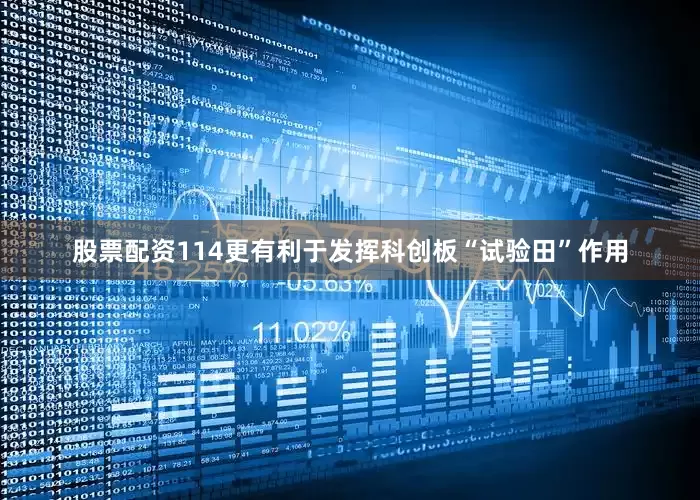 股票配资114更有利于发挥科创板“试验田”作用