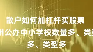 散户如何加杠杆买股票  广州公办中小学校数量多、类型多